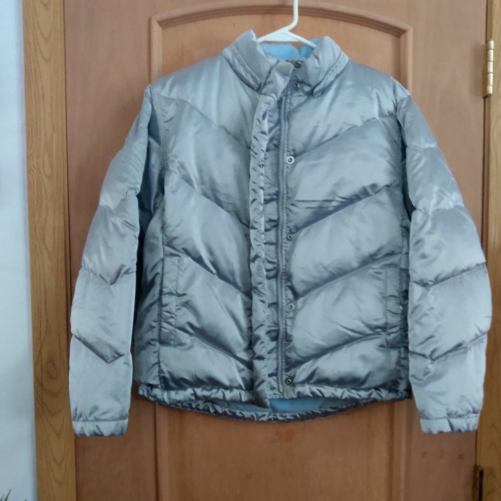 GAP Girl's Silver Puffer Coat Size XL/12
